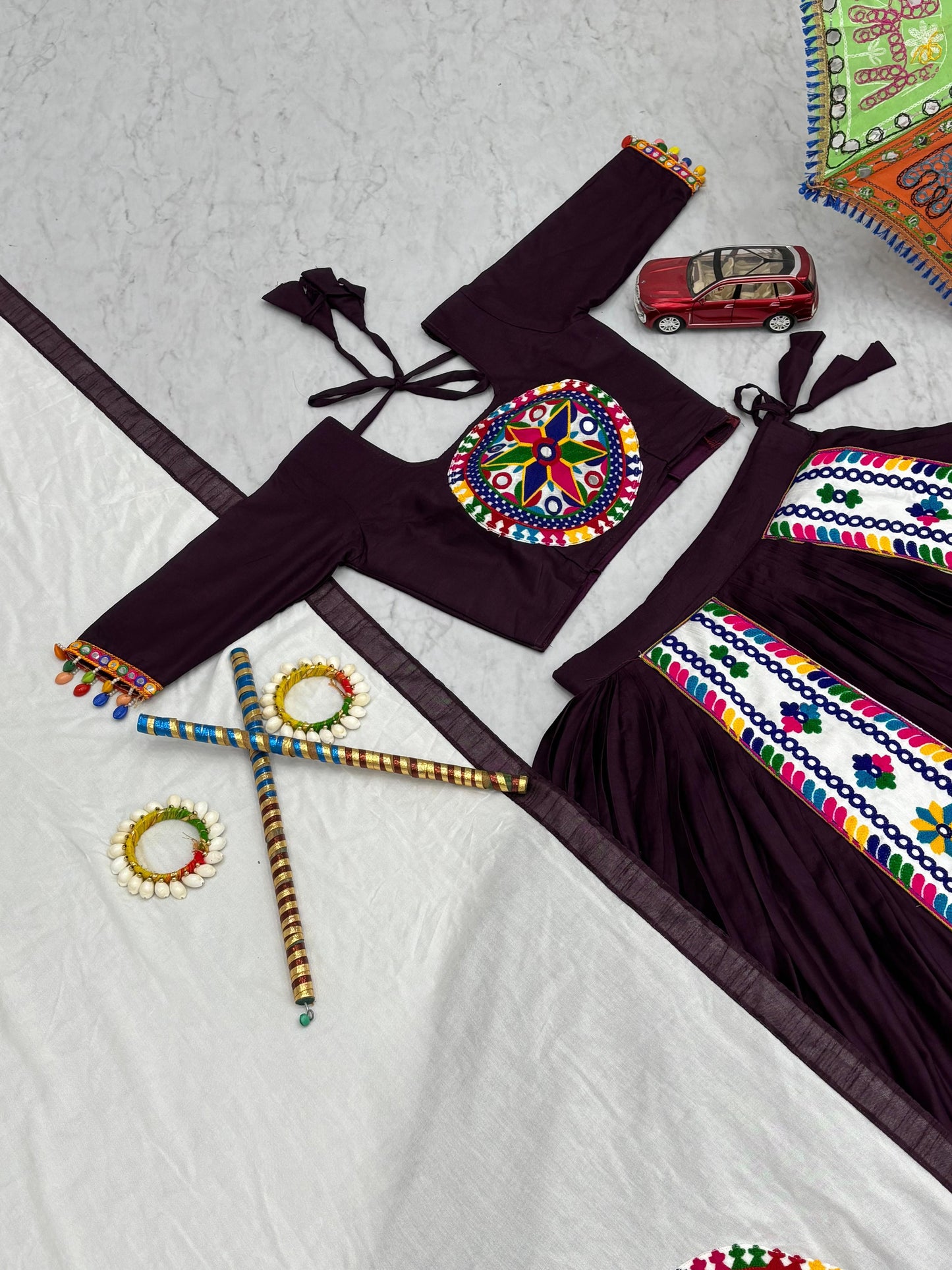 Designer Chaniya Choli for Navratri Patola Lehenga Festival outfit Gamthi Work Garba Night