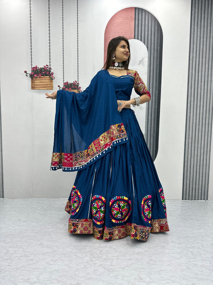 Designer Chaniya Choli for Navratri Patola Lehenga Festival outfit Gamthi Work Garba Night