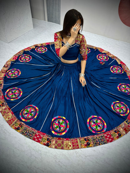 Designer Chaniya Choli for Navratri Patola Lehenga Festival outfit Gamthi Work Garba Night