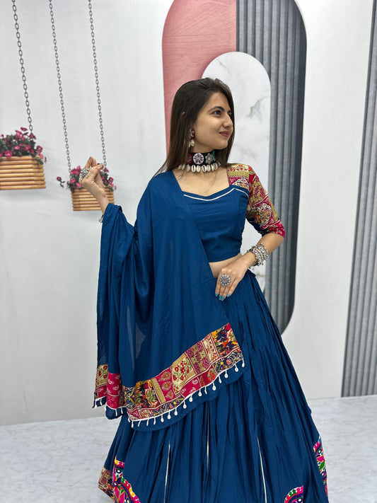 Designer Chaniya Choli for Navratri Patola Lehenga Festival outfit Gamthi Work Garba Night