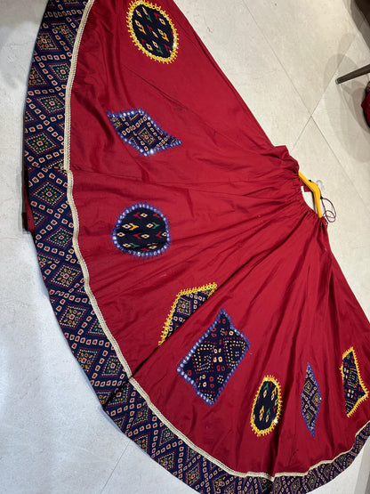 Designer Chaniya Choli for Navratri Patola Lehenga Festival outfit Gamthi Work Garba Night