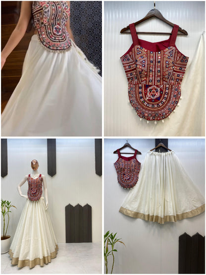 Designer Chaniya Choli for Navratri Patola Lehenga Festival outfit Gamthi Work Garba Night