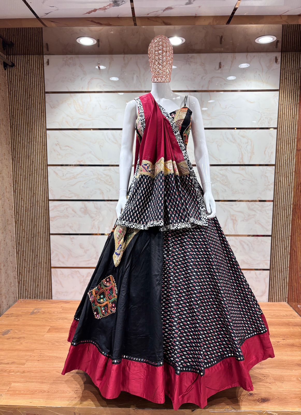 Designer Chaniya Choli for Navratri Patola Lehenga Festival outfit Gamthi Work Garba Night (Copy)