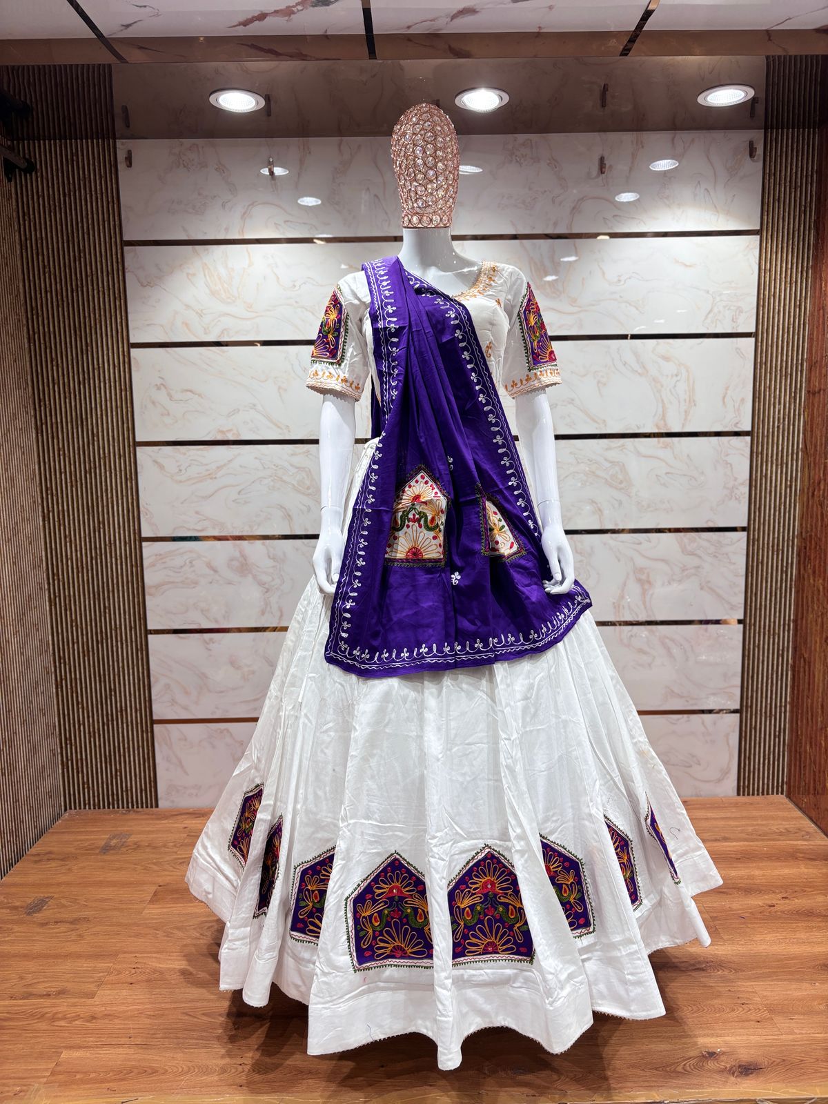 Designer Chaniya Choli for Navratri Patola Lehenga Festival outfit Gamthi Work Garba Night