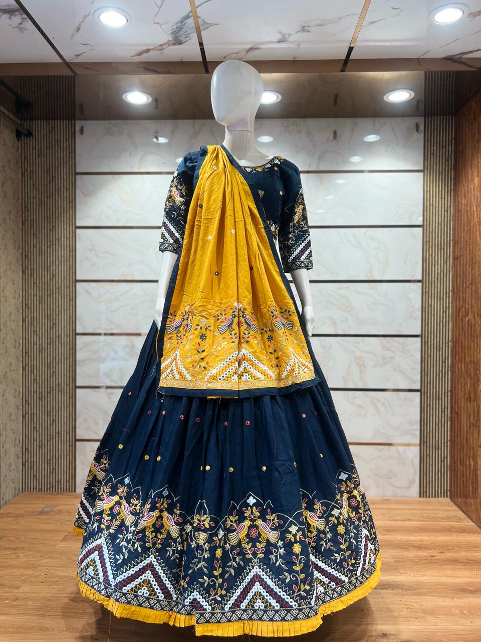 Designer Chaniya Choli for Navratri Patola Lehenga Festival outfit Gamthi Work Garba Night