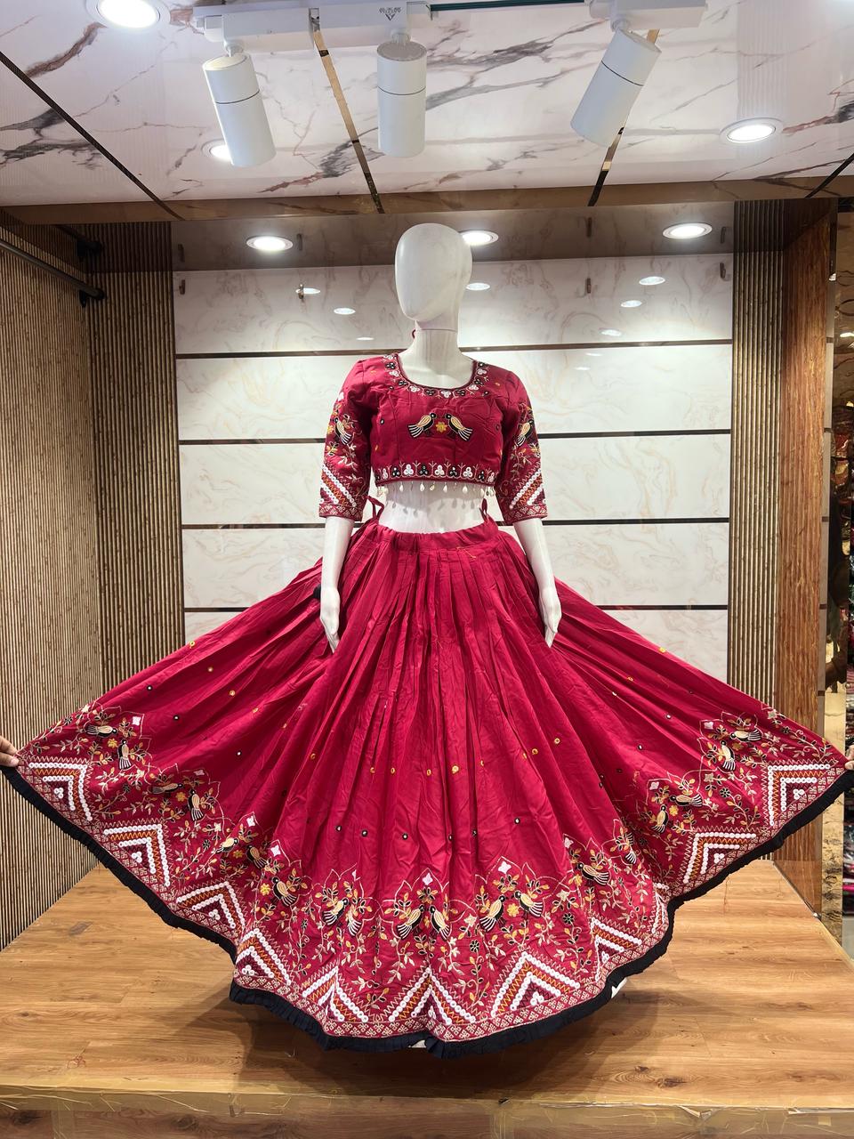 Designer Chaniya Choli for Navratri Patola Lehenga Festival outfit Gamthi Work Garba Night