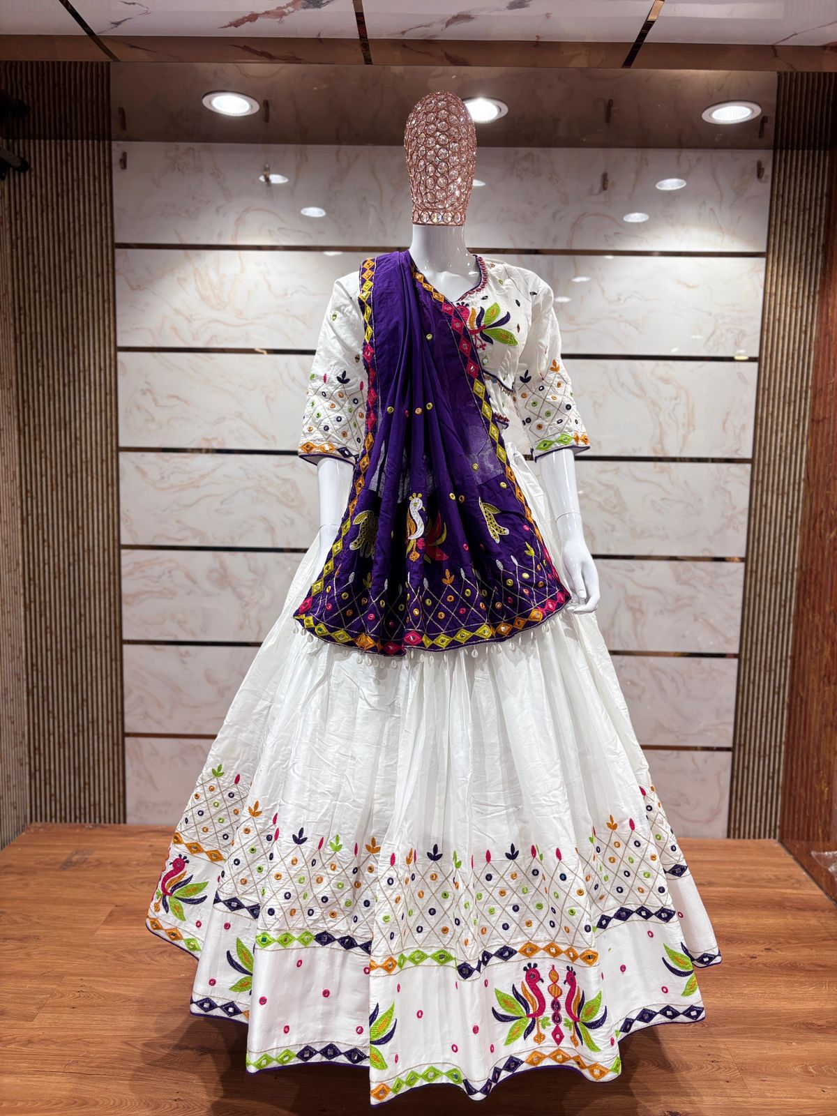 Designer Chaniya Choli for Navratri Patola Lehenga Festival outfit Gamthi Work Garba Night