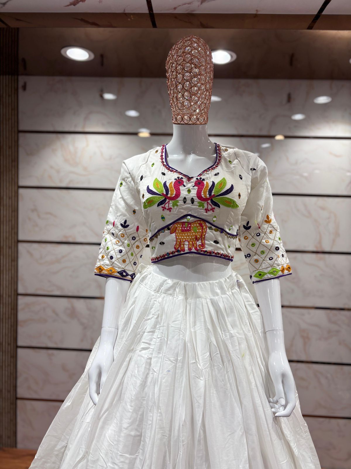 Designer Chaniya Choli for Navratri Patola Lehenga Festival outfit Gamthi Work Garba Night
