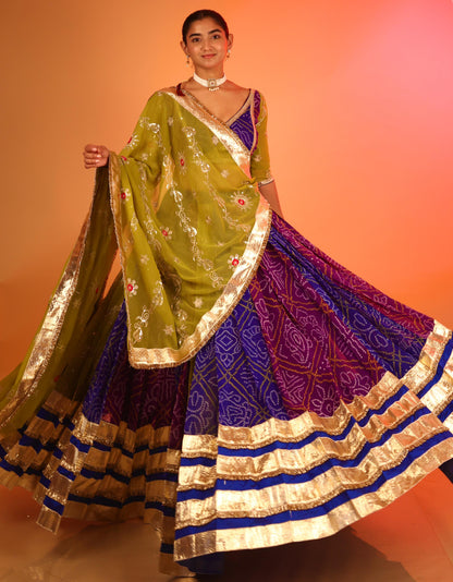Designer Chaniya Choli for Navratri Patola Lehenga Festival outfit Gamthi Work Garba Night
