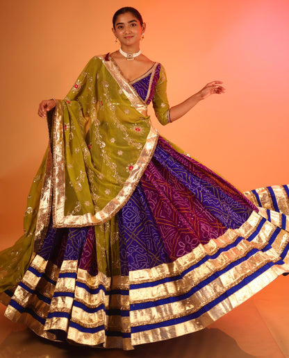 Designer Chaniya Choli for Navratri Patola Lehenga Festival outfit Gamthi Work Garba Night