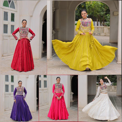Designer Chaniya Choli for Navratri Patola Lehenga Festival outfit Gamthi Work Garba Night