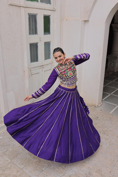 Designer Chaniya Choli for Navratri Patola Lehenga Festival outfit Gamthi Work Garba Night