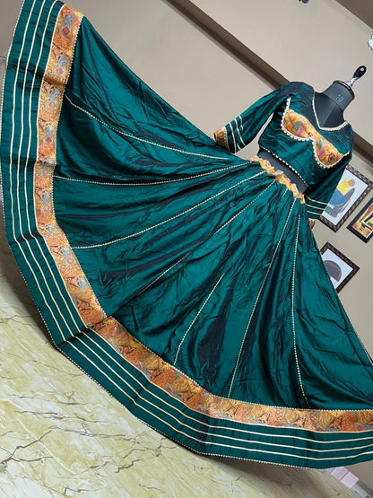 Pure Rasbari Silk Fabric Chaniya Choli for Navratri Patola Lehenga Festival Outfit Gamthi Work Garba Night