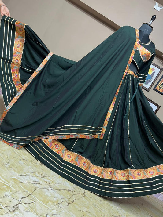 Pure Rasbari Silk Fabric Chaniya Choli for Navratri Patola Lehenga Festival Outfit Gamthi Work Garba Night