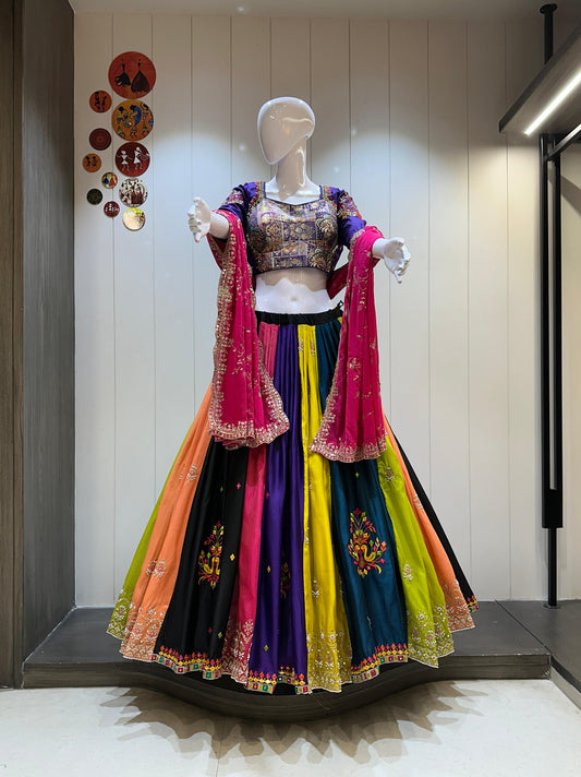 Pure Jaam Cotton And Tissue Silk Fabric Chaniya Choli For Navratri Patola Lehenga