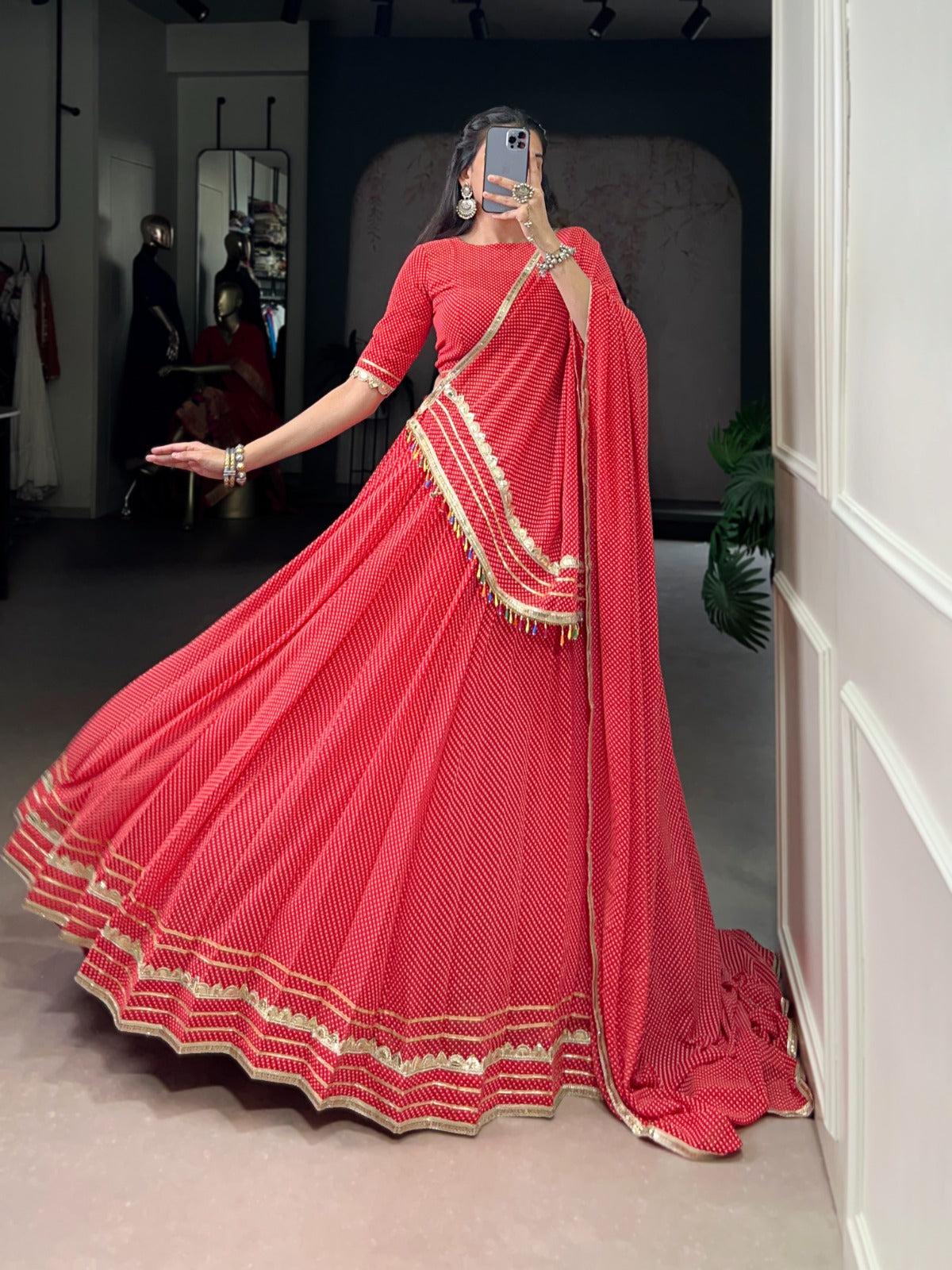 Georgette Printed With Lace Touch Up Chaniya Choli Patola Lehenga