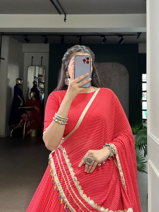 Georgette Printed With Lace Touch Up Chaniya Choli Patola Lehenga