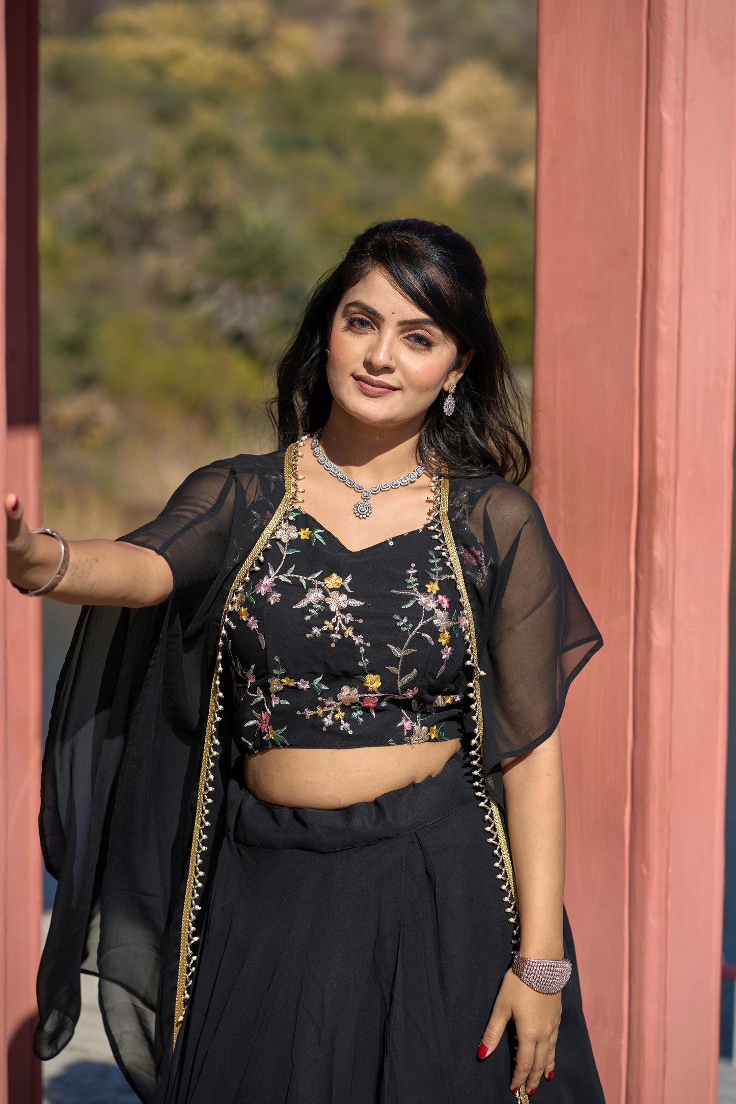 Pure Heavy Georgette Fabric And Heavy Embroidery Work and Fully Stitched Chaniya Choli