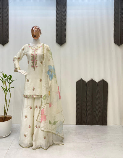 Heavy CHINON With SEQUENCE EMBROIDERY WORK Salwar Kameez Is Perfect For Party Wear