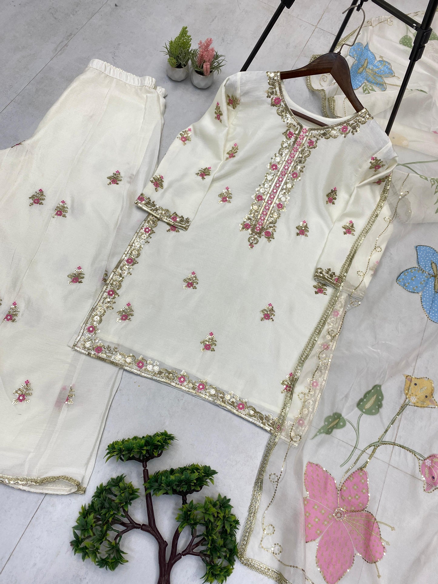 Heavy CHINON With SEQUENCE EMBROIDERY WORK Salwar Kameez Is Perfect For Party Wear