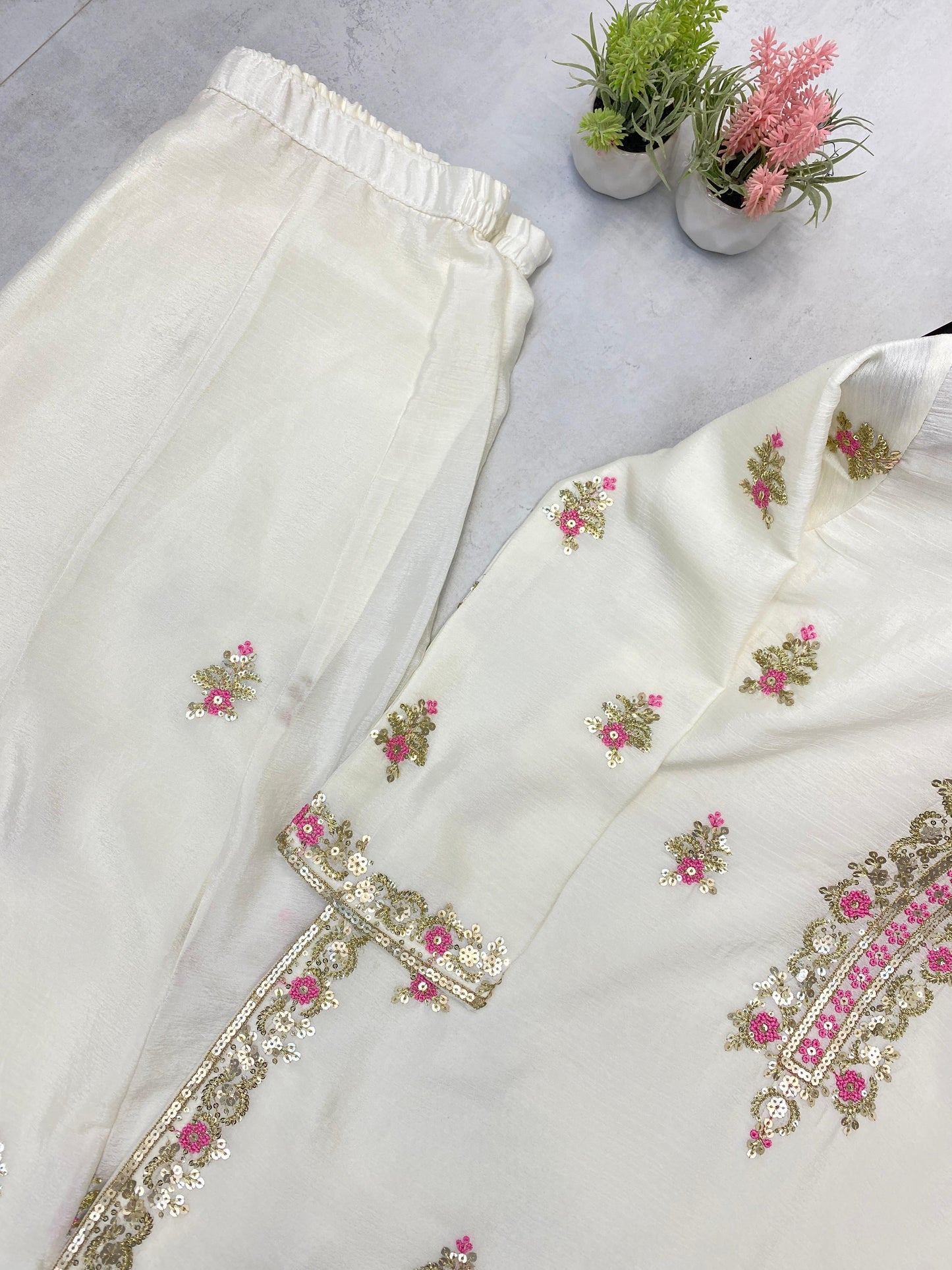 Heavy CHINON With SEQUENCE EMBROIDERY WORK Salwar Kameez Is Perfect For Party Wear