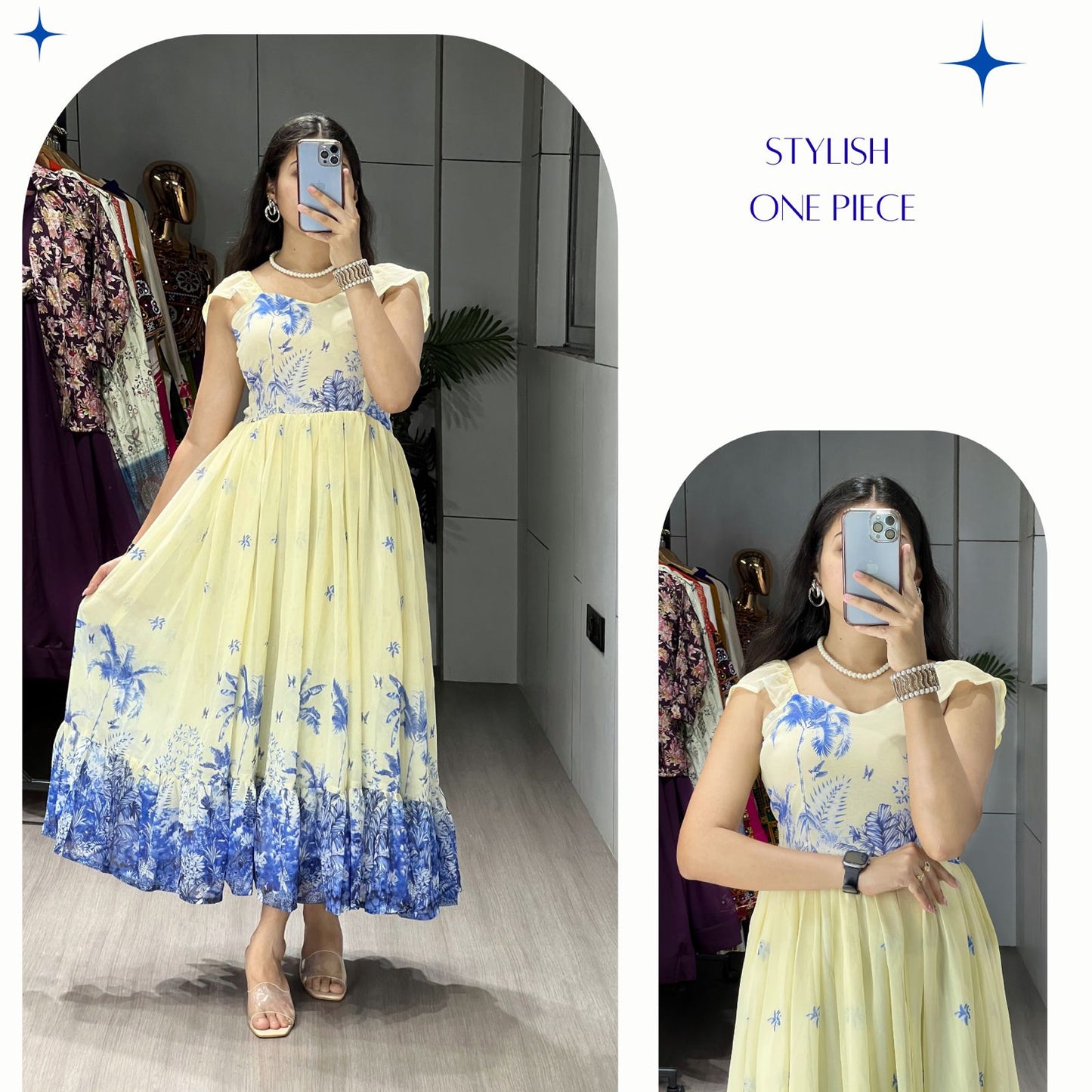 Royal Blue Majestic Frill Kurti💙