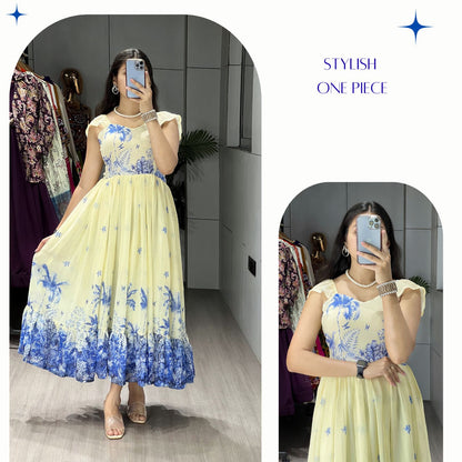 Royal Blue Majestic Frill Kurti💙