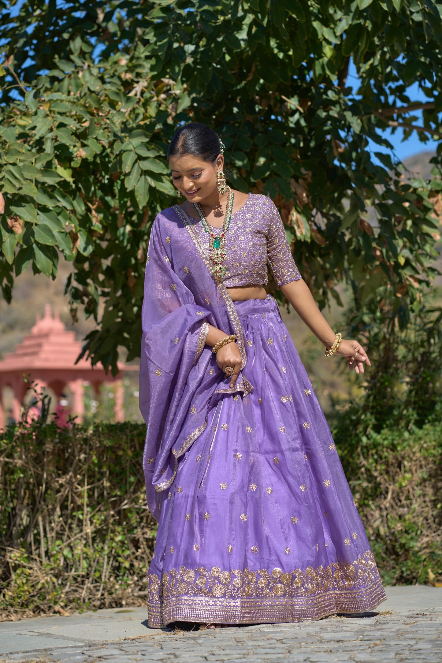 Gold Crush Purple Embroidery Lehenga Collection👜