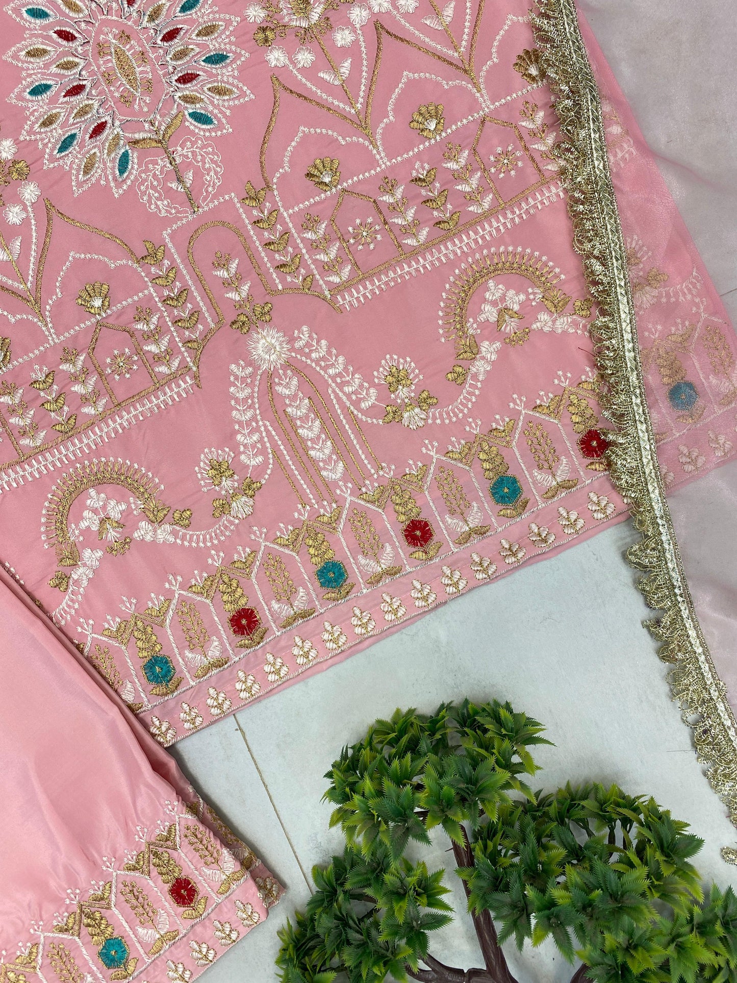Heavy FRENCH CRAPE With Embroidery Work