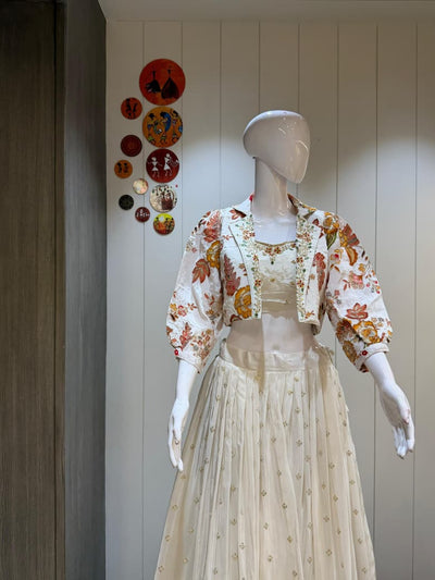 Crop Top With Handwork Spaggtty Skirt With Can Can Stitching Work Lehenga Choli