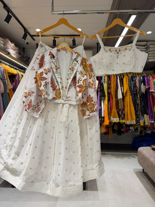 Crop Top With Handwork Spaggtty Skirt With Can Can Stitching Work Lehenga Choli