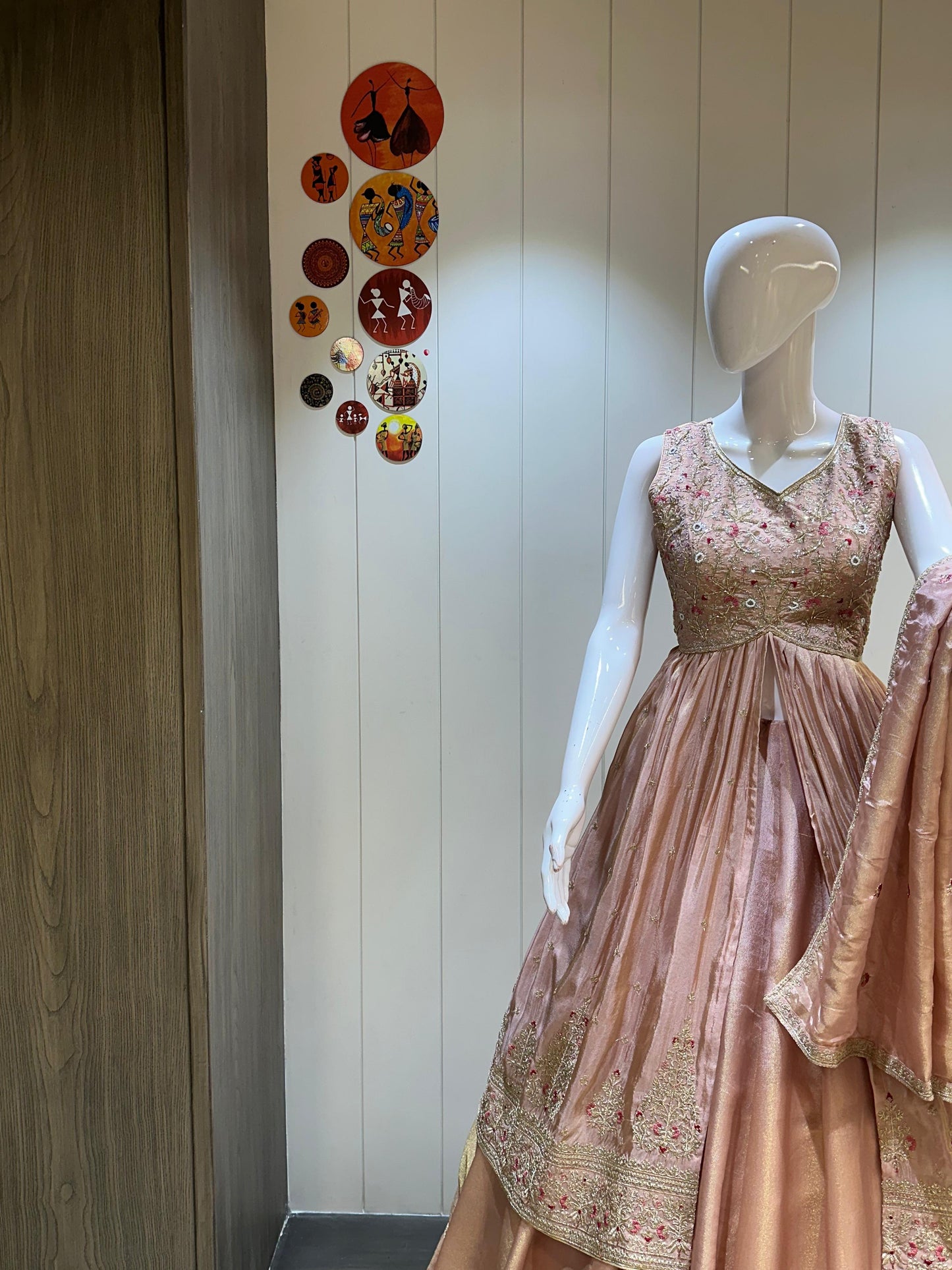 Pure Tissue Silk Chaniya With Long Jacket Concept Crop Top Embroidery Work Chaniya Choli Patola Lehenga