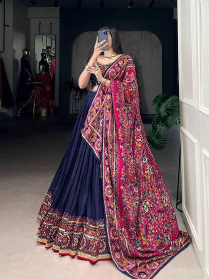 DesignerChaniya Choli for Navratri Patola Lehenga 3 pc Readymade garba Lehenga Festival outfit Gamthi Work Garba Night lehenga ready to wear