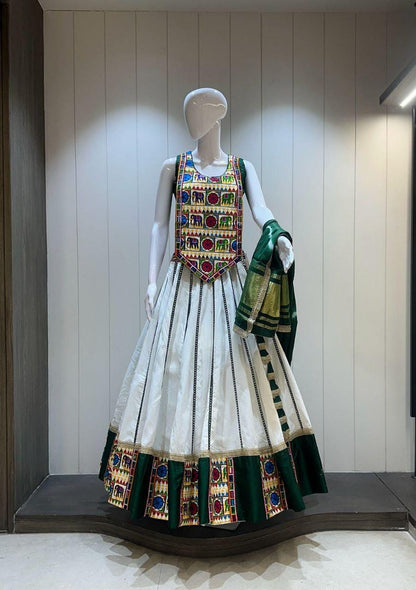 Designer Chaniya Choli for Navratri Patola Lehenga Festival outfit Gamthi Work Garba Night