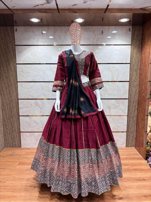Multi Kali Designer Single Color Pc With Matching Blouse And Multi Patch Work Dupatta!!