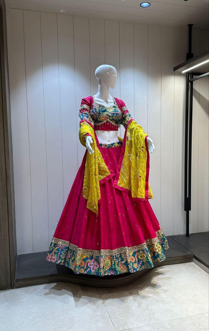 Designer Chaniya Choli for Navratri Patola Lehenga Festival outfit Gamthi Work Garba Night