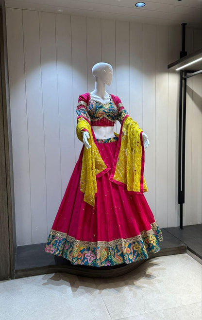 Designer Chaniya Choli for Navratri Patola Lehenga Festival outfit Gamthi Work Garba Night