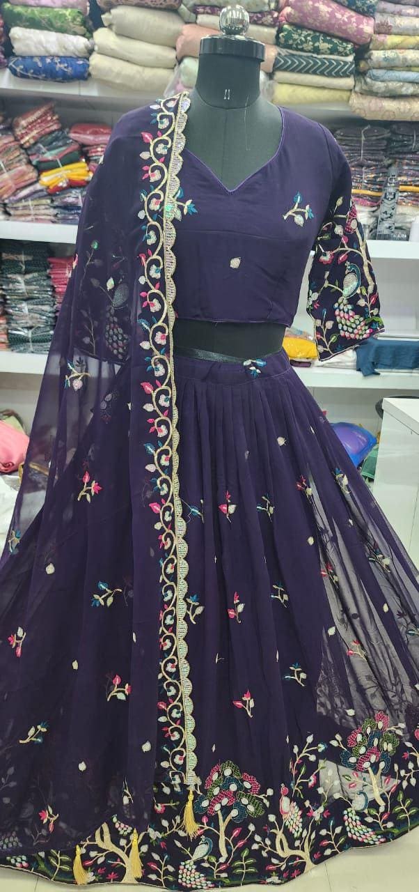 Geroget Chaniya With Multi Rainbow Sequance Work Lehenga Choli