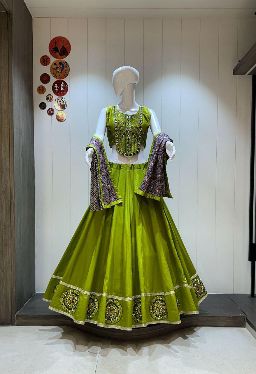 Designer Chaniya Choli for Navratri Patola Lehenga Festival outfit Gamthi Work Garba Night