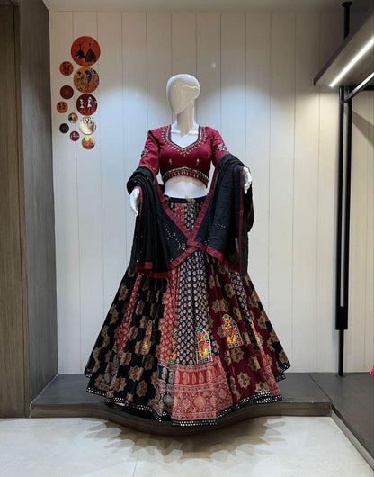 Designer Chaniya Choli for Navratri Patola Lehenga Festival outfit Gamthi Work Garba Night