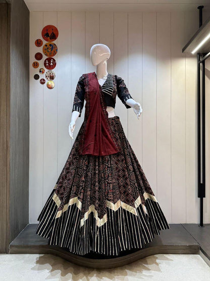 Designer Chaniya Choli for Navratri Patola Lehenga Festival outfit Gamthi Work Garba Night