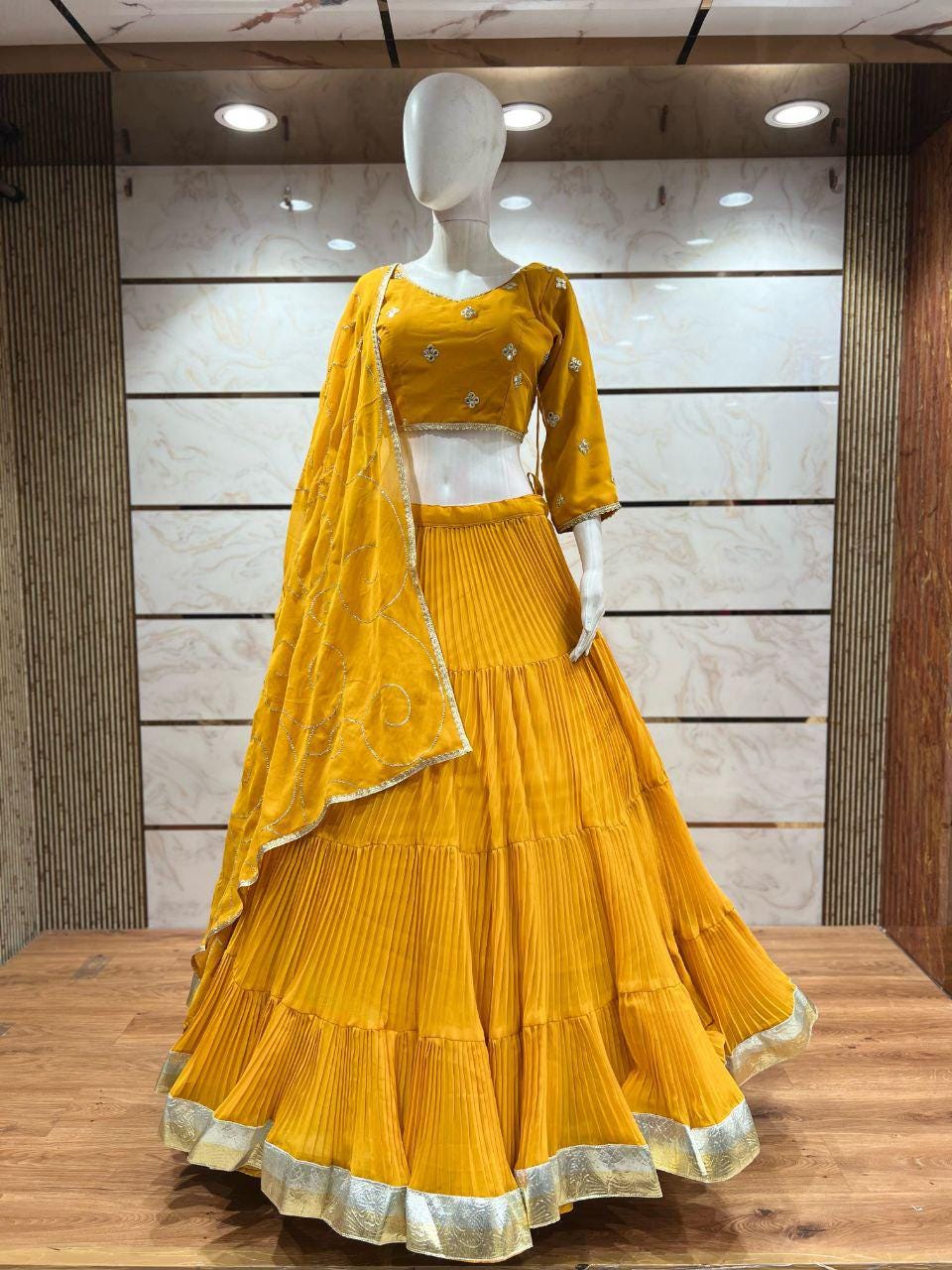 Pure Georgette Fabric Choli For Navratri Patola Lehenga Festival Outfit Gamthi Work Garba Night