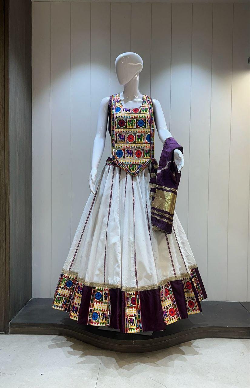Designer Chaniya Choli for Navratri Patola Lehenga Festival outfit Gamthi Work Garba Night
