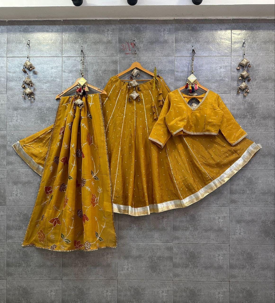 Designer Chaniya Choli for Navratri Patola Lehenga Festival outfit Gamthi Work Garba Night