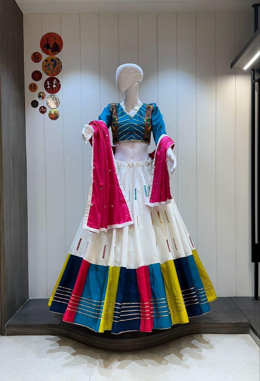 Designer Chaniya Choli for Navratri Patola Lehenga Festival outfit Gamthi Work Garba Night