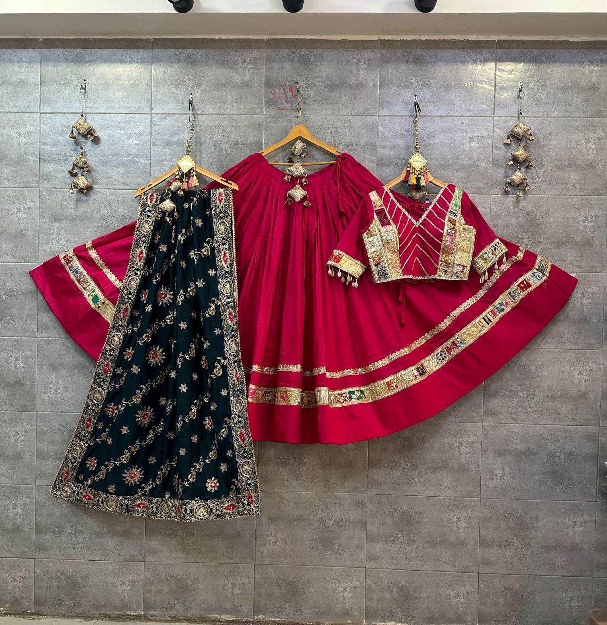 Designer Chaniya Choli for Navratri Patola Lehenga Festival outfit Gamthi Work Garba Night