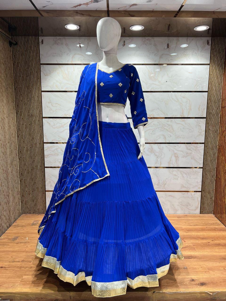 Pure Georgette Fabric Choli For Navratri Patola Lehenga Festival Outfit Gamthi Work Garba Night
