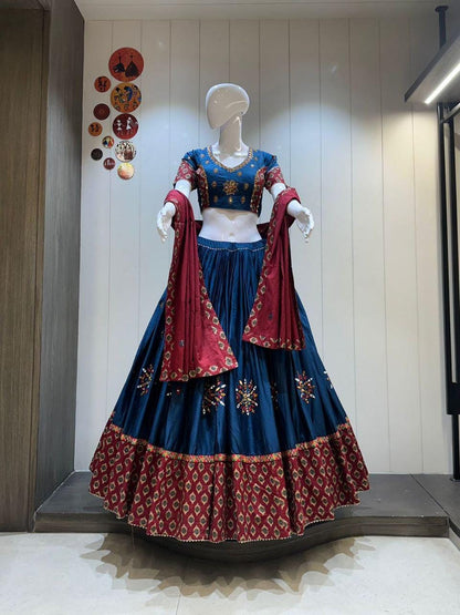 Designer Chaniya Choli for Navratri Patola Lehenga Festival outfit Gamthi Work Garba Night
