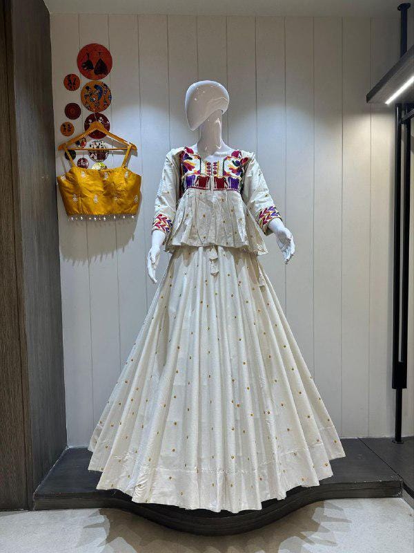 Pure Heavy Cotton Heavy Kutchhi Work In Kediya Designer Chaniya Choli