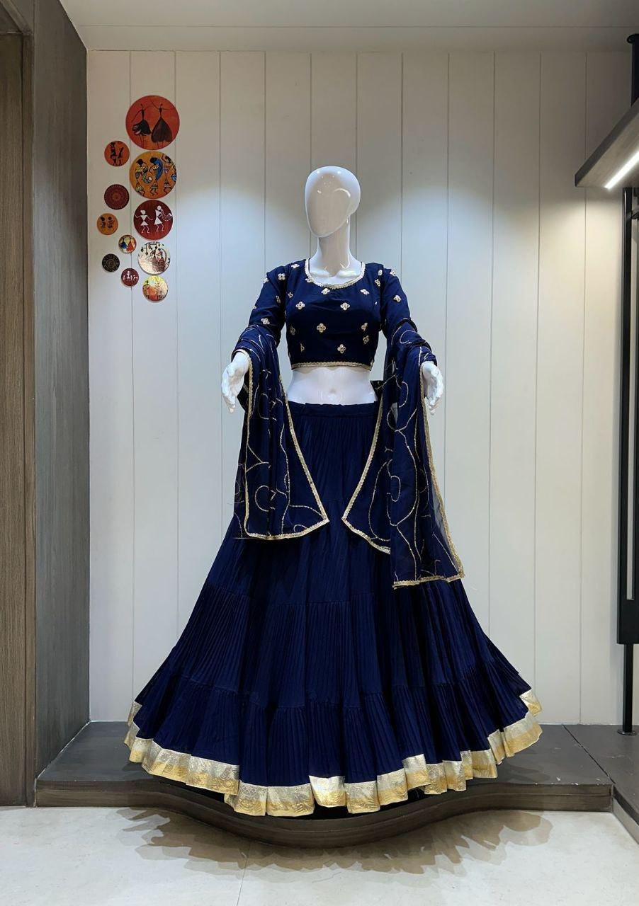 Designer Chaniya Choli for Navratri Patola Lehenga Festival outfit Gamthi Work Garba Night